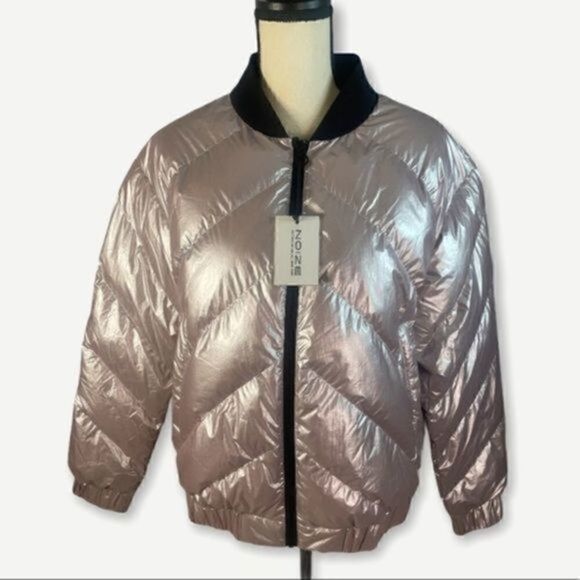 Noize Amber M Metallic Bomber Jacket Vegan Large - Picture 6 of 15